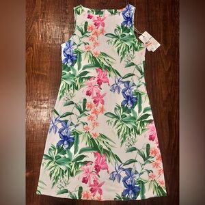 NWT Tommy Bahama Women’s Darcy Orchid Grove Sheath Dress | Stretch Tencel Small